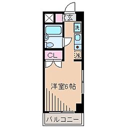 スカイコート大倉山 ワンルームの間取図画像