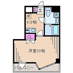 グレイスアイ元住吉 1Kの間取図画像