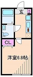 アルティザン新丸子 1Kの間取図画像
