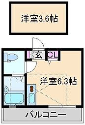アパート ワンルームの間取図画像