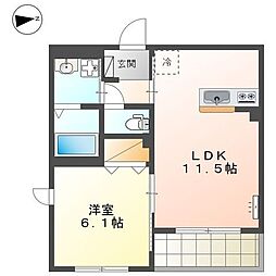 Wishing Well 1LDKの間取図画像