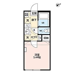プレリア妙蓮寺 1Kの間取図画像