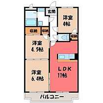 ファミーユ・みなみ  ｜ 栃木県宇都宮市簗瀬1丁目（賃貸マンション3LDK・3階・57.73㎡） その2