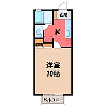 コーポ鶴田  ｜ 栃木県宇都宮市鶴田町（賃貸アパート1K・1階・30.69㎡） その2