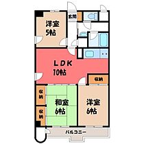 宇都宮第6チサンマンション  ｜ 栃木県宇都宮市本丸町（賃貸マンション3LDK・6階・62.94㎡） その1