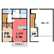 プレミアムガレージ吉野  ｜ 栃木県宇都宮市吉野1丁目（賃貸アパート1LDK・1階・60.34㎡） その2