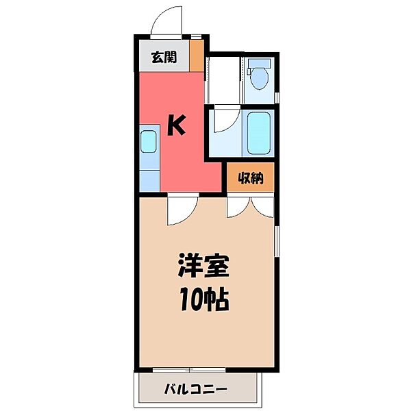 南大通りパークハイツ ｜栃木県宇都宮市南大通り4丁目(賃貸マンション1K・1階・30.60㎡)の写真 その2