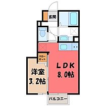 ヴィクトワール II B  ｜ 栃木県宇都宮市駒生町（賃貸アパート1LDK・1階・29.21㎡） その2