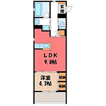 エクリプス  ｜ 栃木県下野市祇園1丁目（賃貸アパート1LDK・1階・38.51㎡） その2