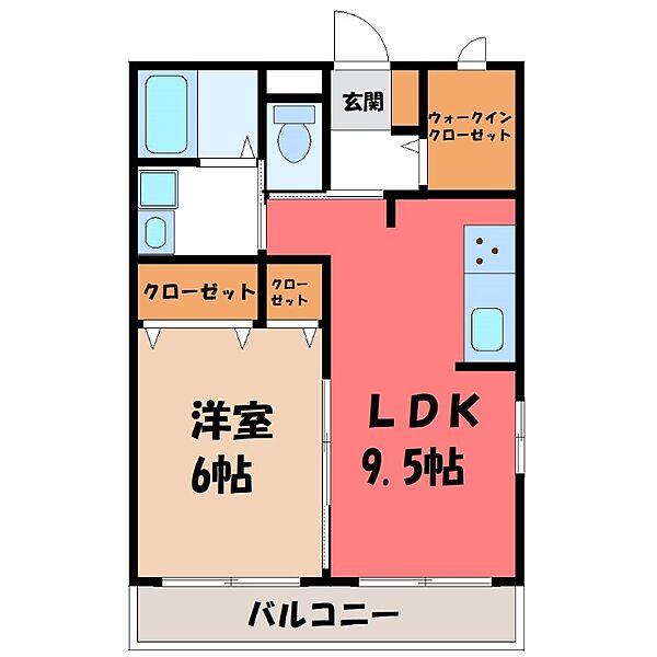 グランメール ｜栃木県宇都宮市花房1丁目(賃貸アパート1LDK・1階・39.29㎡)の写真 その2