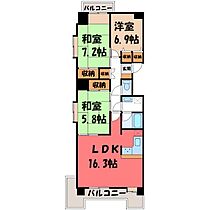 赤羽ハイツ  ｜ 栃木県宇都宮市栄町（賃貸マンション3LDK・10階・82.40㎡） その2