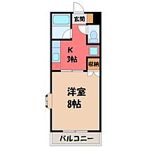 コーポみどりヶ丘  ｜ 栃木県鹿沼市緑町1丁目（賃貸アパート1K・2階・26.00㎡） その2