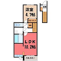 プレジデント桜  ｜ 栃木県宇都宮市松原2丁目（賃貸アパート1LDK・2階・44.11㎡） その2