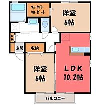 エスポワール ルナ A  ｜ 栃木県真岡市長田1丁目（賃貸アパート2LDK・1階・55.44㎡） その2