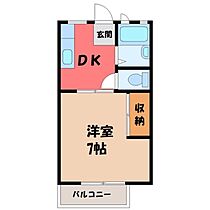 ハイツ和光  ｜ 栃木県塩谷郡高根沢町大字宝積寺（賃貸アパート1DK・1階・23.77㎡） その2