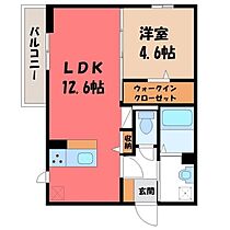 コンフォール戸祭元町  ｜ 栃木県宇都宮市戸祭元町（賃貸アパート1LDK・3階・40.28㎡） その2