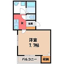 プレヴィール  ｜ 栃木県宇都宮市簗瀬4丁目（賃貸マンション1K・1階・26.36㎡） その2