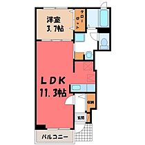 カズグランデ  ｜ 栃木県宇都宮市下栗1丁目（賃貸アパート1LDK・1階・37.13㎡） その2