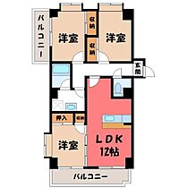 サンライフ花房  ｜ 栃木県宇都宮市花房2丁目（賃貸マンション3LDK・3階・70.98㎡） その2