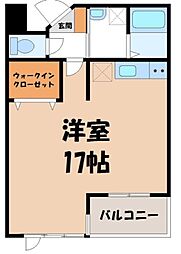 ビオス竹林 ワンルームの間取図画像
