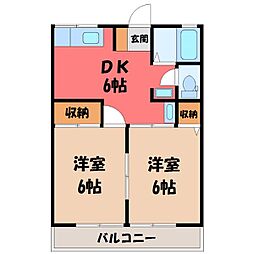 アヴニールA 2DKの間取図画像