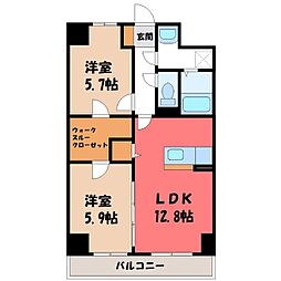 アグレアーブル 2LDKの間取図画像