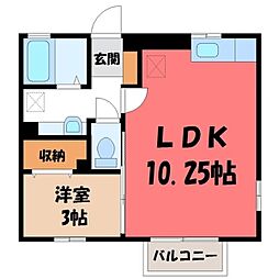 グランモア・テクノ 1LDKの間取図画像