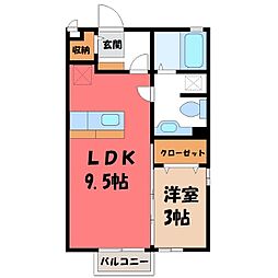 メゾン・ド・エスポワール 1LDKの間取図画像