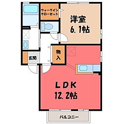 セルジュールKIYOA 1LDKの間取図画像