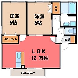 ベネフィ・エクセルシア 2LDKの間取図画像