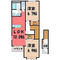 ヴェルジュ東峰 2LDKの間取図画像