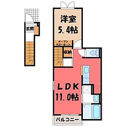 ワールドプレイスF 1LDKの間取図画像