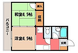 砂川ビル 2Kの間取図画像