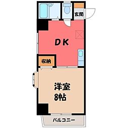 エールドシャトー1 1DKの間取図画像