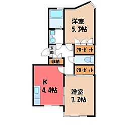 COURTVILLAGE今泉 2Kの間取図画像
