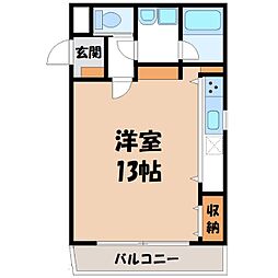 セントラルヒルズ 1Kの間取図画像