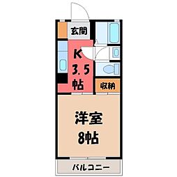 コーポ翠 1Kの間取図画像