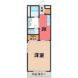 アベニューコリン 1DKの間取図画像