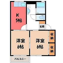 ル・グラン鶴田A 2Kの間取図画像