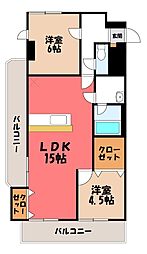 NARABU六番館 2LDKの間取図画像