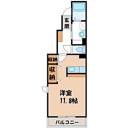 ランディーズ清原台 ワンルームの間取図画像
