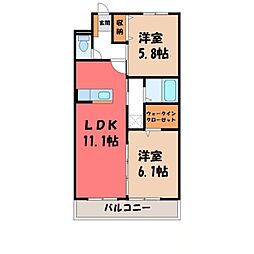 Y&MセカンドステージA 2LDKの間取図画像