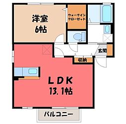 ディアクレストF 1LDKの間取図画像