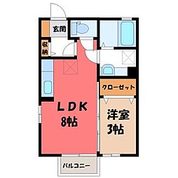 プリエール 1LDKの間取図画像
