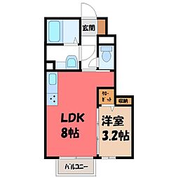 CFB 1LDKの間取図画像