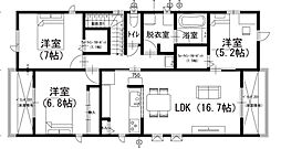 MJ西島II 3LDKの間取図画像