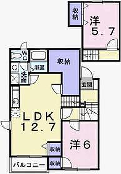 アモール・セタ 202｜兵庫県姫路市飾磨区今在家7丁目(賃貸アパート2LDK・2階・65.14㎡)の写真 その2