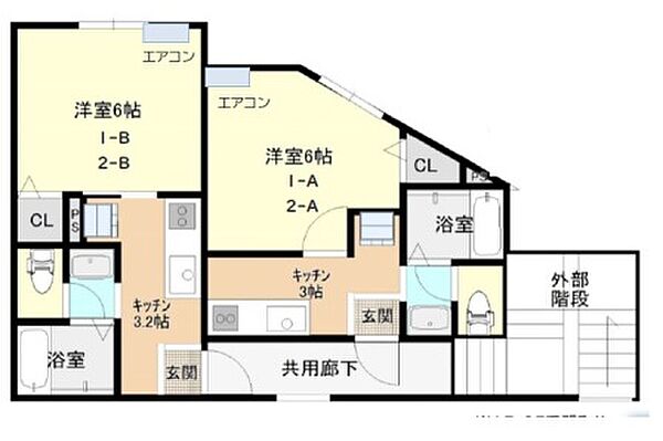 リープラス青山北 2-A｜兵庫県姫路市青山北1丁目(賃貸アパート1K・2階・22.00㎡)の写真 その2