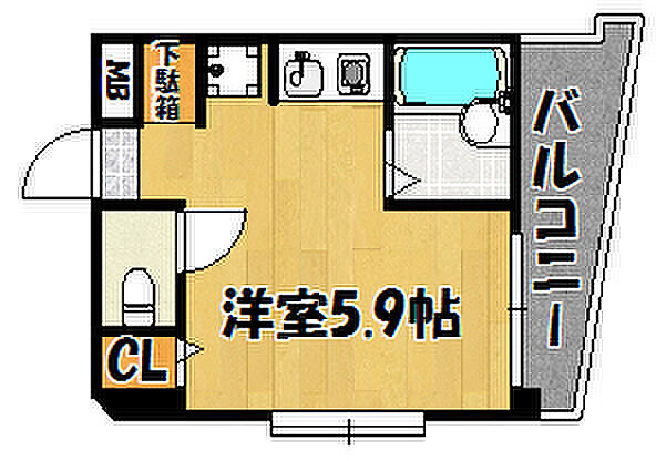 サンエキューズII 401｜兵庫県明石市野々上3丁目(賃貸マンション1R・4階・20.68㎡)の写真 その2