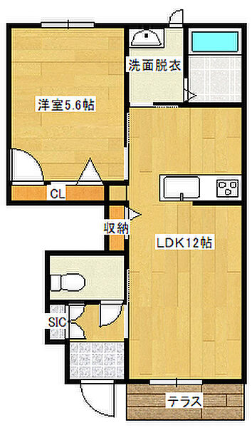 シャーメゾンライグラス 102｜兵庫県加西市北条町西高室(賃貸アパート1LDK・1階・41.52㎡)の写真 その2